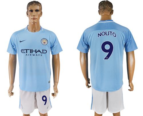 Manchester City #9 Nouto Home Soccer Club Jersey - Click Image to Close
